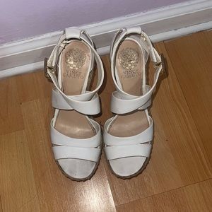 White Vince Camuto wedges